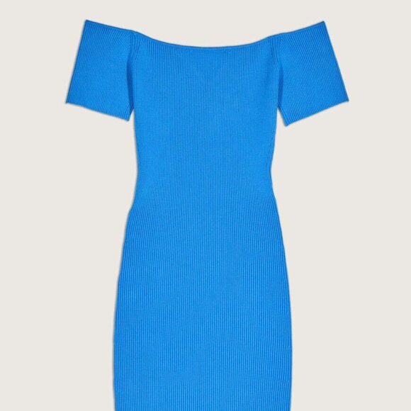 NWOT ba&sh oleane Dress Blue Ribbed Summer Dress $380 original size 2 (M) - Picture 5 of 9